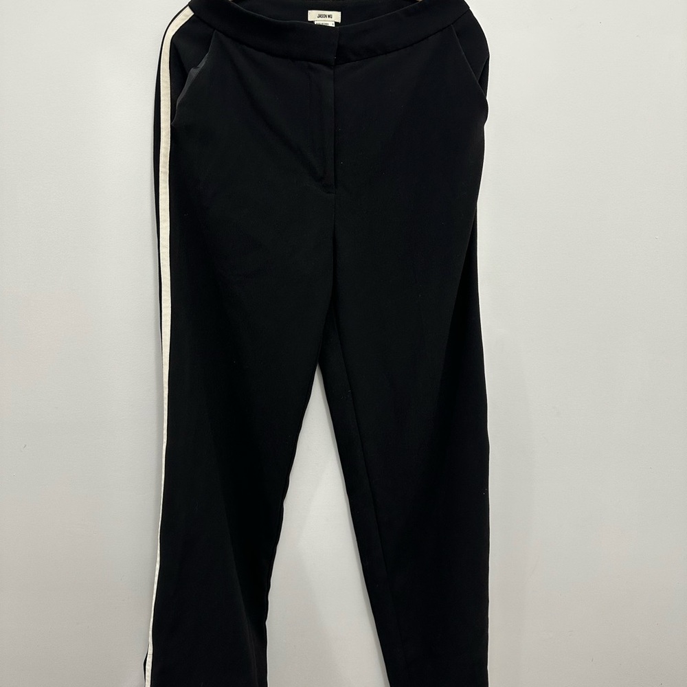 Jason Wu Black Track Pants with White Stripe